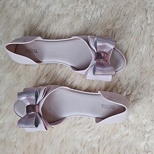 Melissa Bow opened toed jelly flats